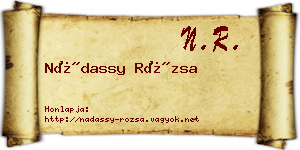 Nádassy Rózsa névjegykártya