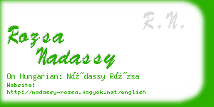 rozsa nadassy business card